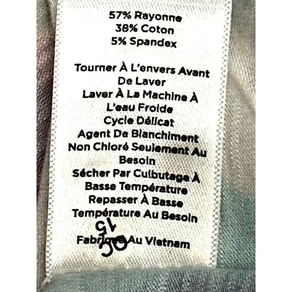 T By Talbots Size Small Multicolor Rayon Cotton Tee Floral Print City Casual Tee - Picture 9 of 12